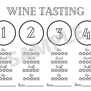 WINE Tasting Placemat - Printable Wine Tasting Scorecard - Wine ...