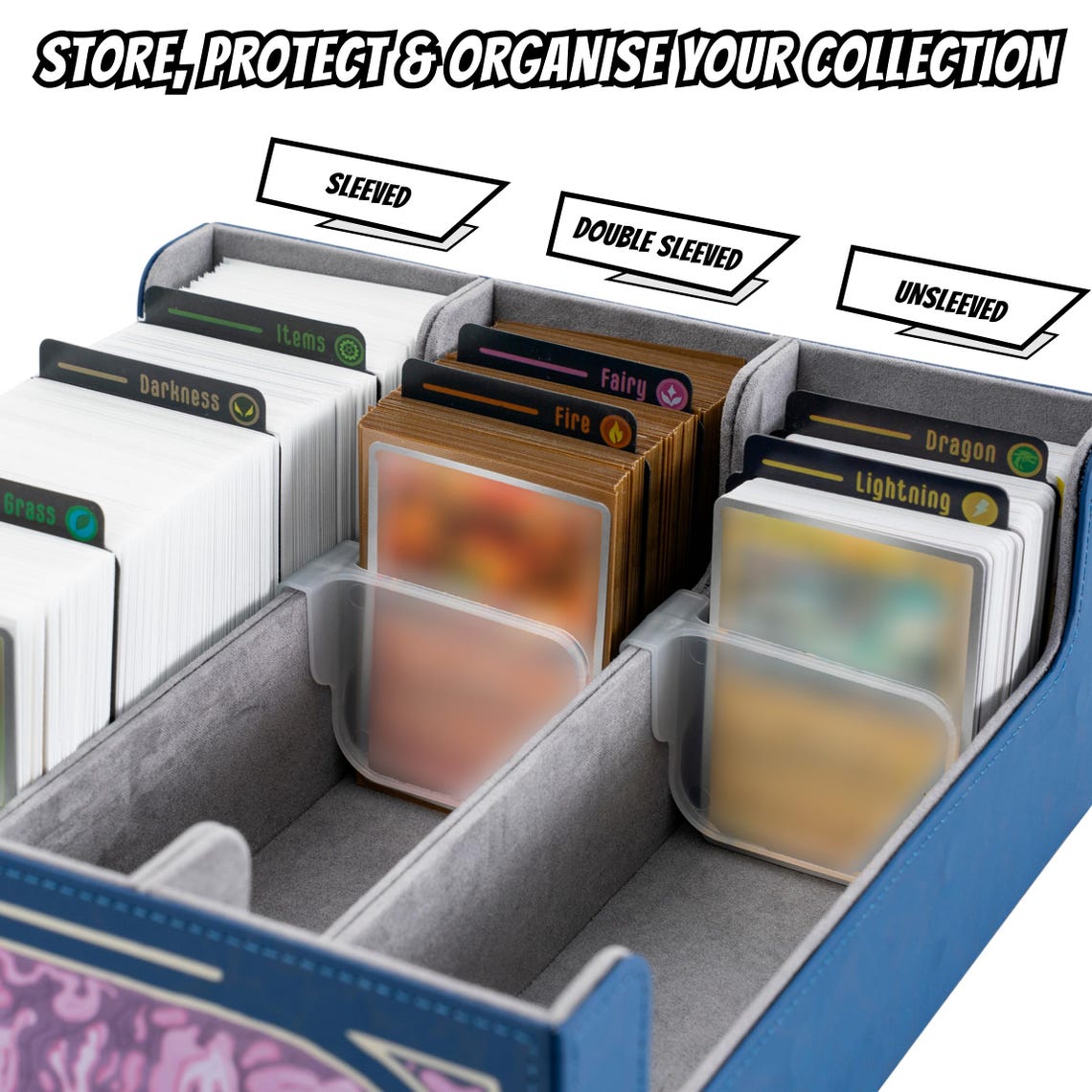 Trading Card Storage Box for Pokemon Cards Holds【2400+】tcg Cards. Inc ...