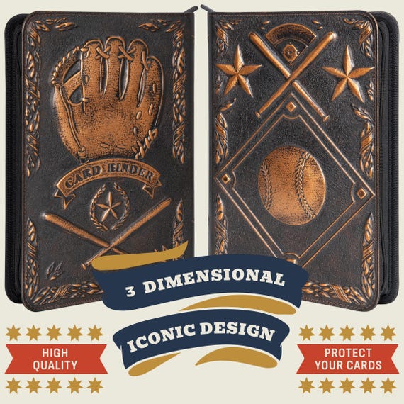 baseball card binder cover 3D with Vintage Design quality storage and protection for your collection Baseball Card Binder with Sleeves