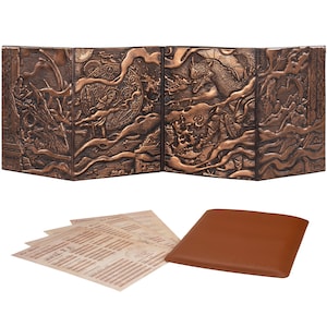 Schermo DM DND 5e - Schermo D&D Dungeon Master 3D in similpelle con inserti personalizzabili - Accessori per GM/Game Master di Dungeons and Dragons in regalo