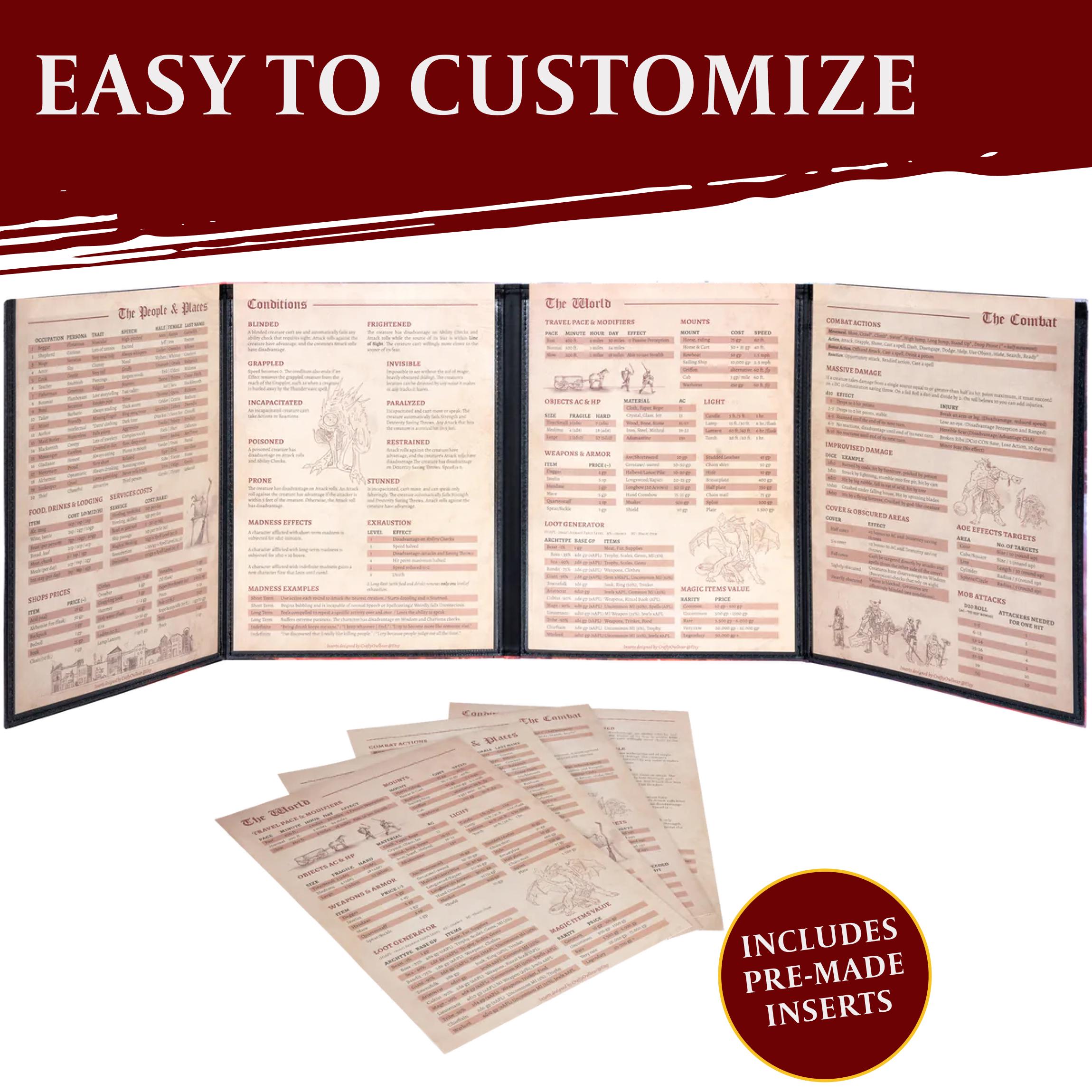 DND DM Screen 5e - D&D Dungeon Master Screen HQ Color Print W ...