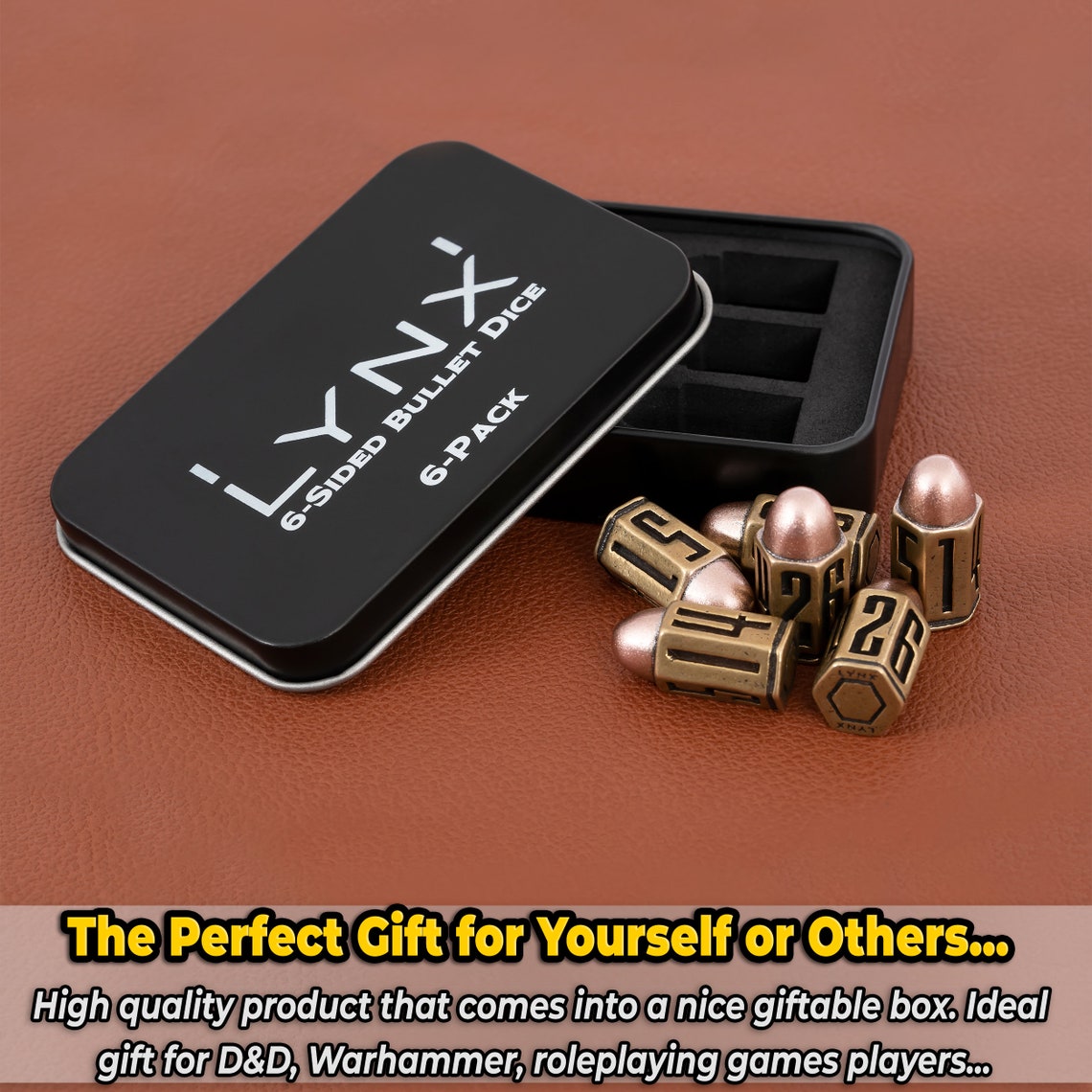 Bullet Metal Dice Set Six Brass D6 Dice Great for DND Etsy