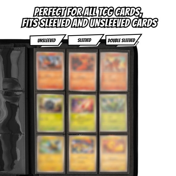 3D Card Binder for Pokemon - Stunning 3D Raised Elemental Design in PU  Leather Album With Zipper - Includes 9 Pocket Pages for 360 Cards. - Etsy
