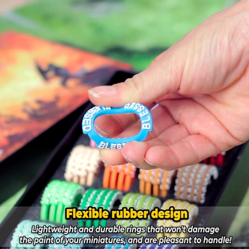 DND Miniatures Condition Rings With Box - 96 Markers to Track 24 Different Status And Spell Effects for Dungeons and Dragons. image 4