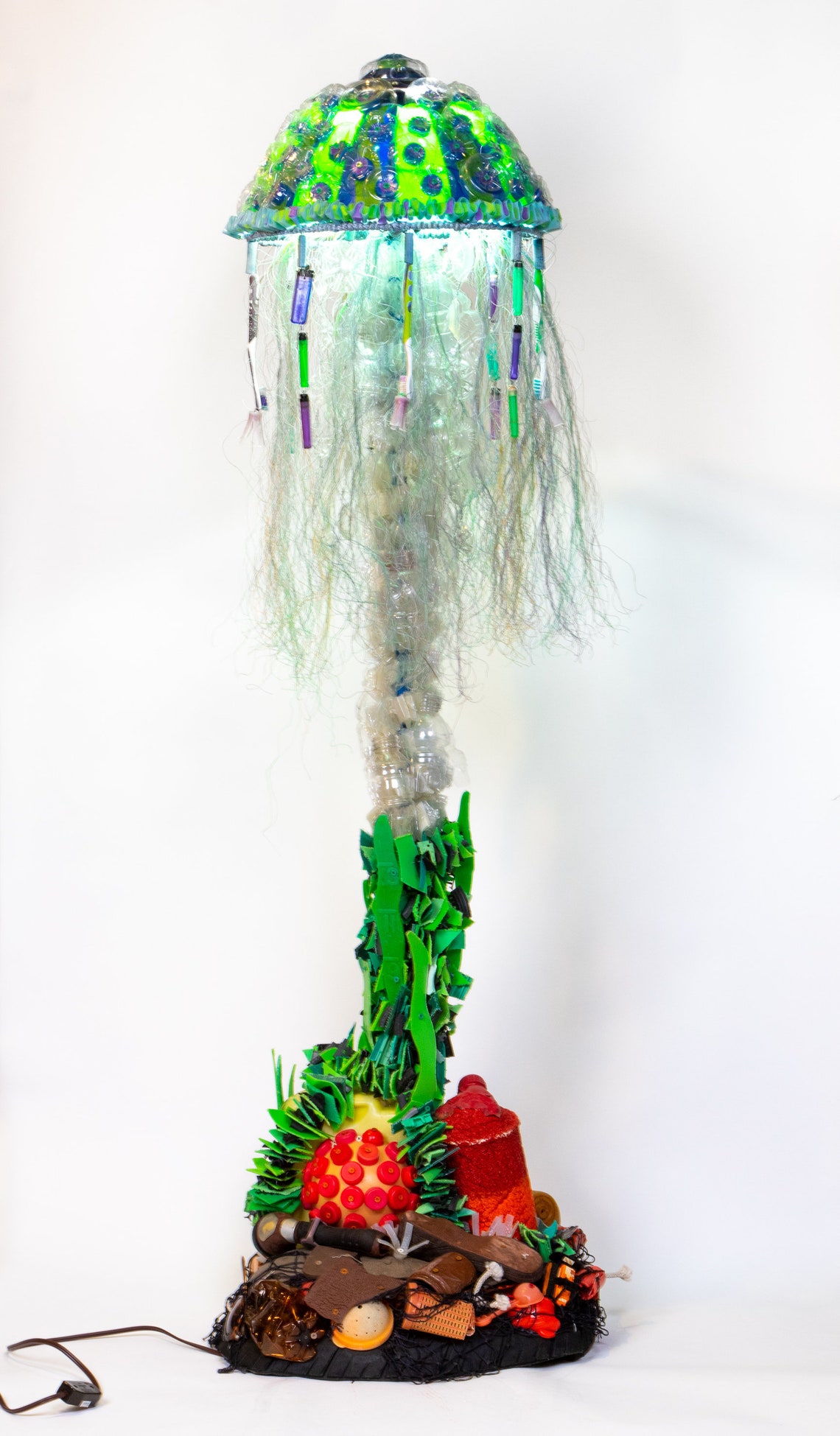 Glowing Jellyfish Floor Lamp Handmade Art Made from Plastic Etsy