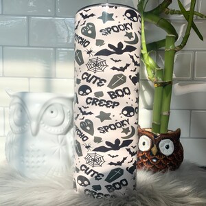 Halloween tumbler, Bat Tumbler, spooky tumbler, witchy gifts, pastel goth tumbler, horror,  skull tumbler, black cat tumbler, creepy gifts