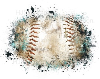 Distressed Baseball  PNG. Grunge Background.Splash Frame sublimation Design.