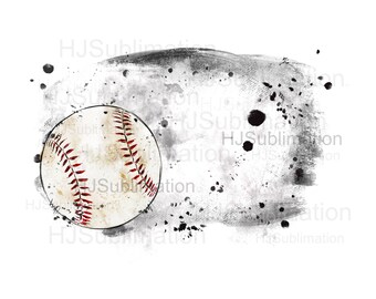 Distressed Baseball  PNG. Grunge Background.Splash Frame sublimation Design.