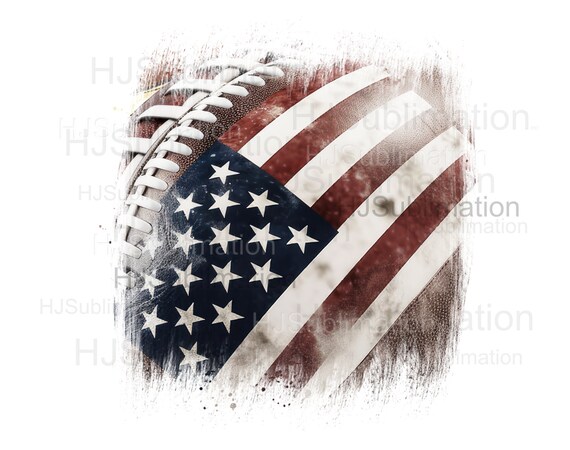 American Flag Football Sublimation PNG Patriotic Sports Design