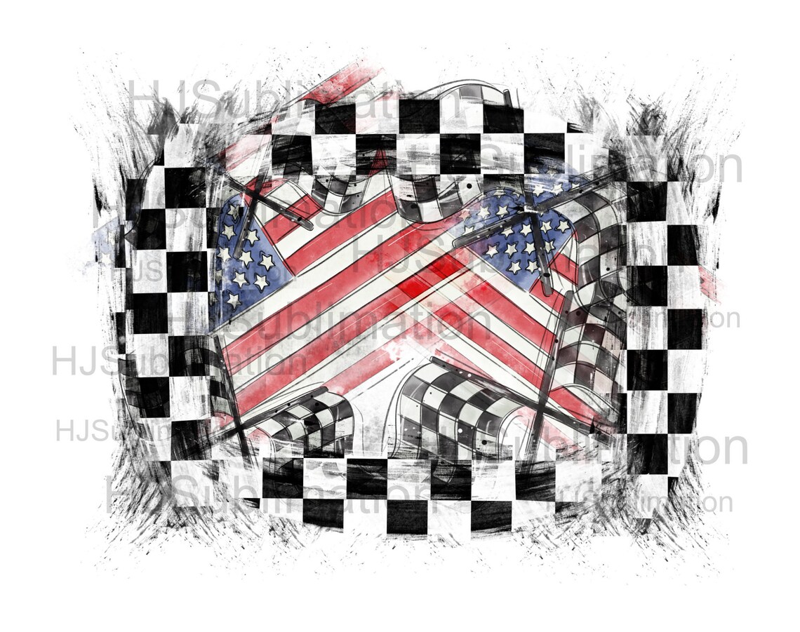 Checkered flag and Grunge USA flag background png.Brush | Etsy