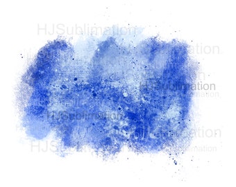 May include: Abstract blue watercolor background with a textured, splatter effect. The blue paint is concentrated in the center and fades out towards the edges.
