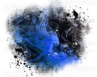 Royal blue smoke  Background PNG.Sublimation Designs