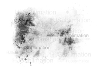 Grey Grunge Watercolor Splash PNG – Sublimation Background for T-Shirts and Crafts
