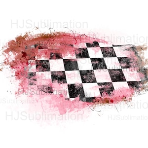 Pink Distressed Checkered Flag PNG / Grunge Racing Sublimation Design / Motorsport Aesthetic Digital Graphic / Cute Race Day Art
