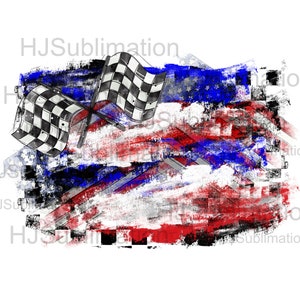 Checkered Flagge und Grunge USA Flagge Hintergrund png.Pinselstriche Sublimation.