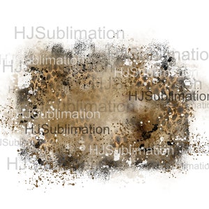 May include: Abstract digital design with a brown, black, and white speckled pattern. The design has a watercolor effect with the text "HJSublimation" in a light gray font scattered across the image.
