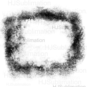 Black Grunge Frame PNG Distressed Border Sublimation Design