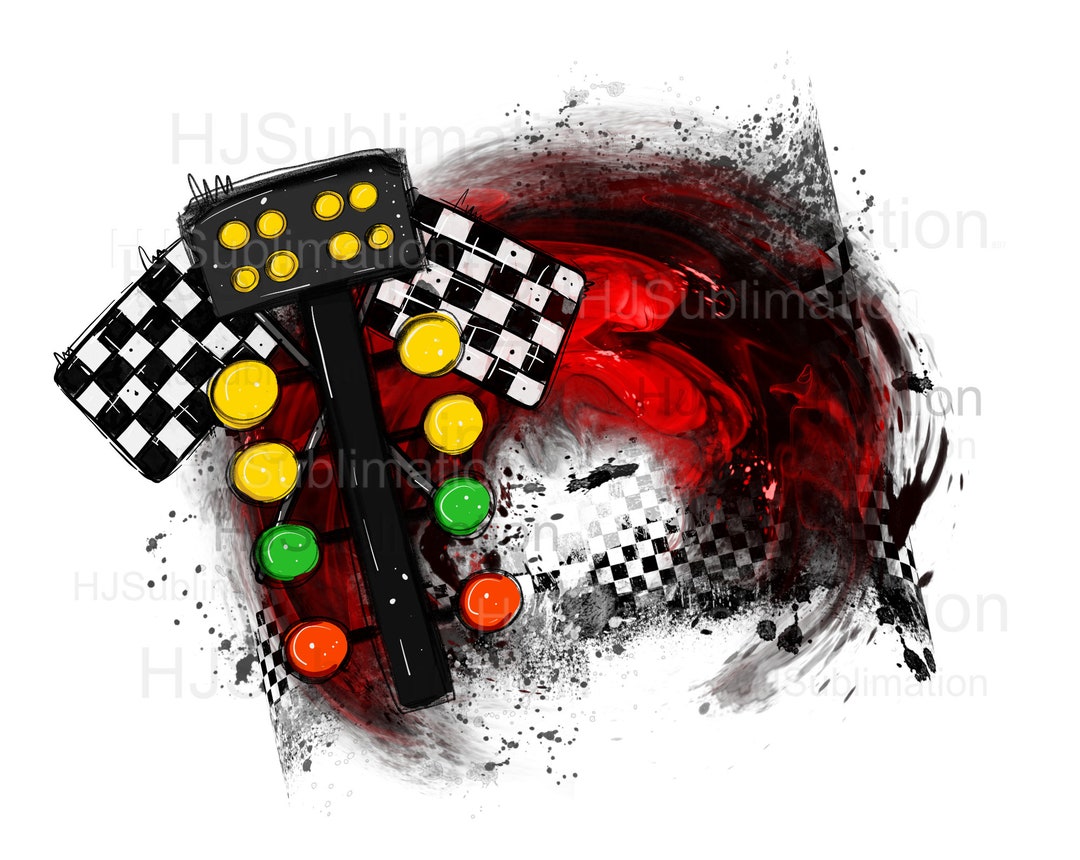 Drag Racing Start Light & Flags PNG / Grunge Motorsport Sublimation ...
