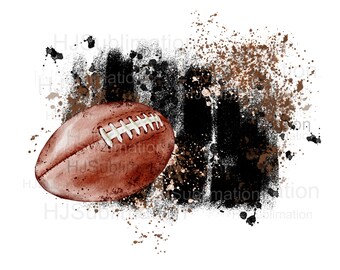 Distressed football png. Grunge Background.Splash Frame sublimation Design.