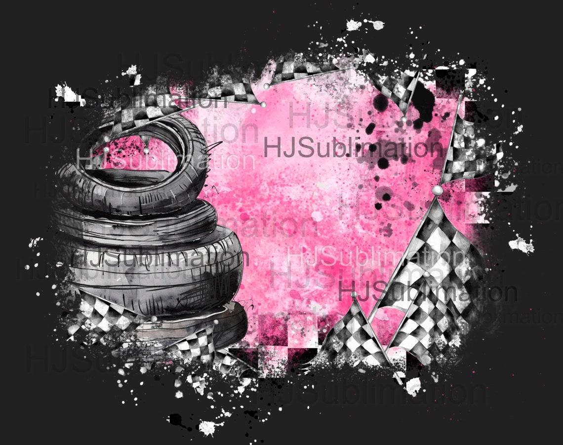 Racing Heart PNG – Pink Grunge Tires and Checkered Flags Sublimation - Etsy