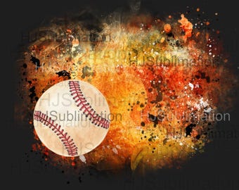 Baseball Background  PNG. Distressed Grunge Background.Splash Frame sublimation Design.