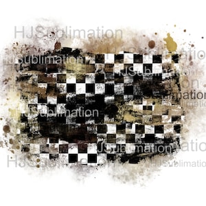 Grunge Checkered PNG, Distressed Racing Flag, Sublimation Background, Black and Brown Plaid, Vintage Dirt Track Texture, Digital Clipart