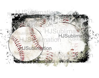 Distressed Baseball  Background PNG. Splash Frame sublimation Design.