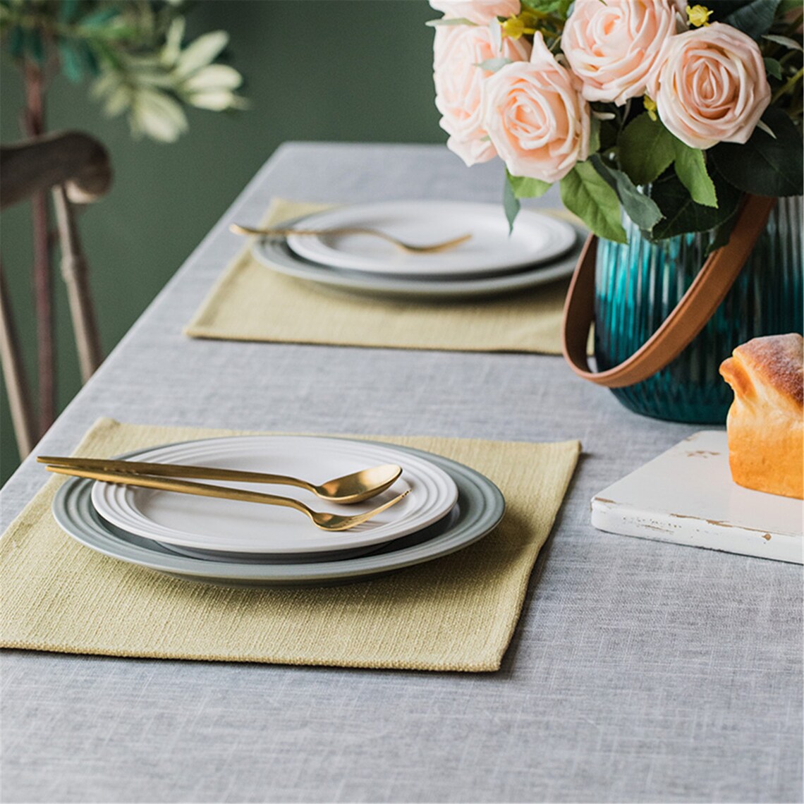 Rectangle Fabric Placemats Solid Color Place Mats Rectangle Etsy