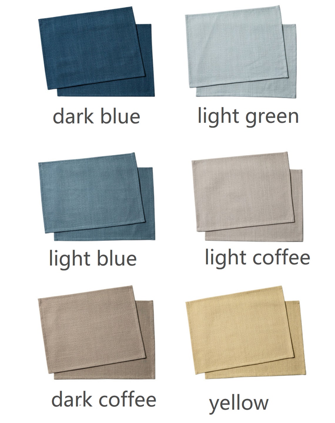 Rectangle Fabric Placemats Solid Color Place Mats Rectangle Etsy