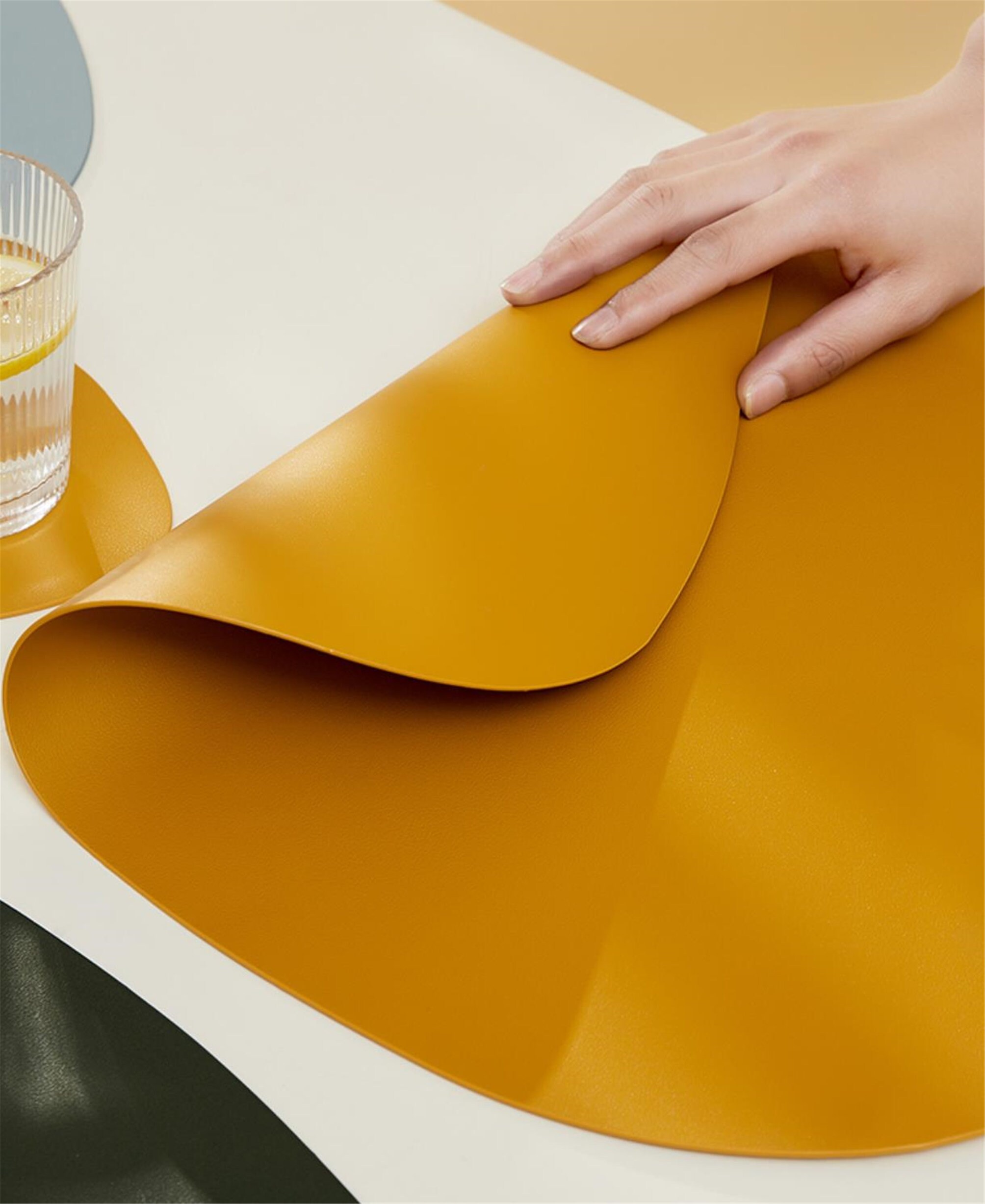 Oval PU Leather Placemats Waterproof Placemats Placemats Etsy