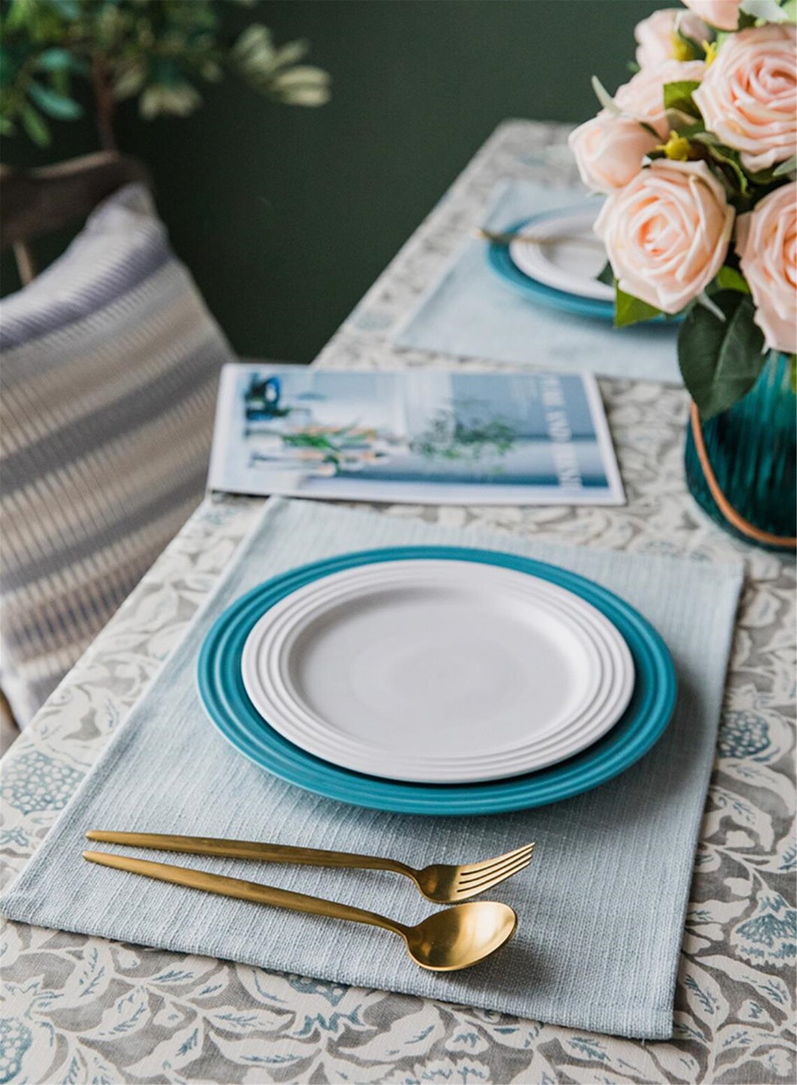 Rectangle Fabric Placemats Solid Color Place Mats Rectangle Etsy