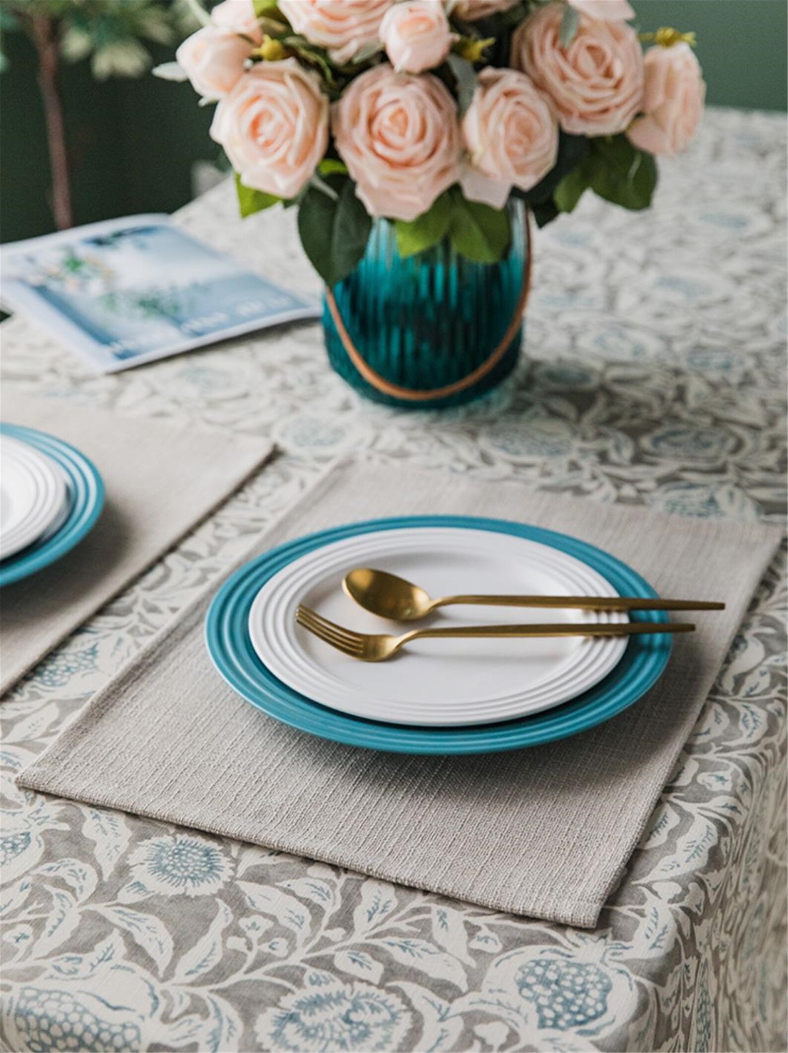 Rectangle Fabric Placemats Solid Color Place Mats Rectangle Etsy