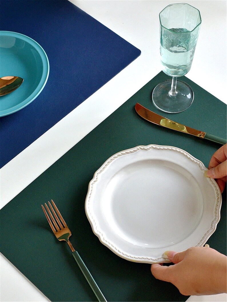 Faux Leather Placemat Rectangle Waterproof Placemats Etsy UK
