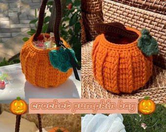 ハロウィンのカボチャバケツの簡単なかぎ針編みパターン。トリック