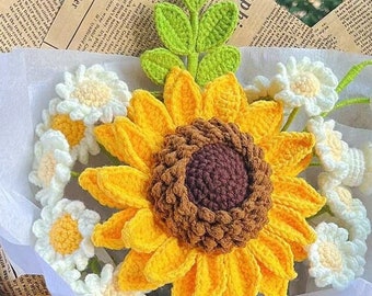 Patrón súper GIRASOL 3 en 1. PDF de crochet de flores.