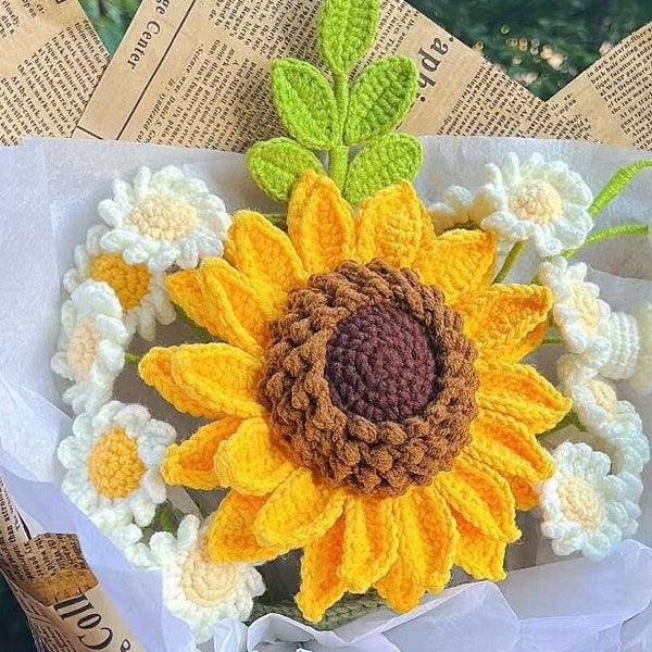 3 in 1 super SUNFLOWER pattern. Flower crochet PDF.