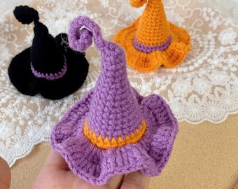 EASY Halloween witch hat hair pin crochet pattern. Sorcerer costume. Instant download