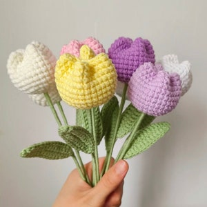 EASY Tulpenmuster für ANFÄNGER. Blume PDF Häkelanleitung, diy basteln. Muttertagsgeschenk