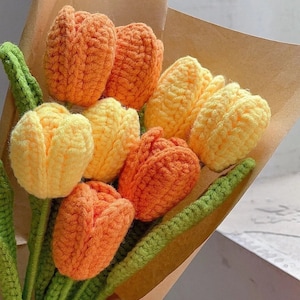 Tulpen Häkelanleitung. Einfaches Basteln für Muttertag
