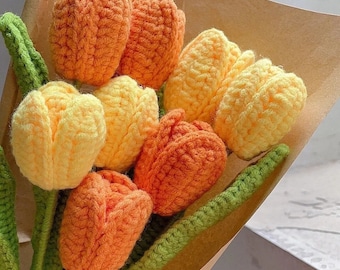 Tulpen Häkelanleitung. Einfaches Basteln für Muttertag
