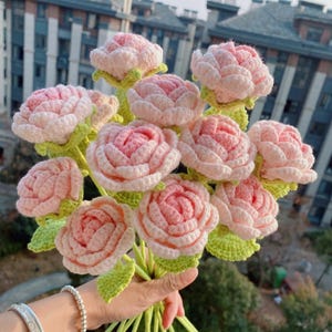 Bouquet de fleurs au crochet, motif P - Cadeau pour maman au crochet 11 en 1 Débutant intermédiaire - Instructions faciles, étape par étape, PDF imprimable image 10