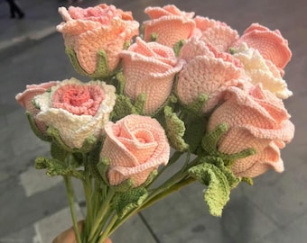 Crochet Rose Bouquet bundle Patterns – Memorial, Mini, Glass Roses, DIY handmade Flowers, Bridal Bouquet Gift PDF