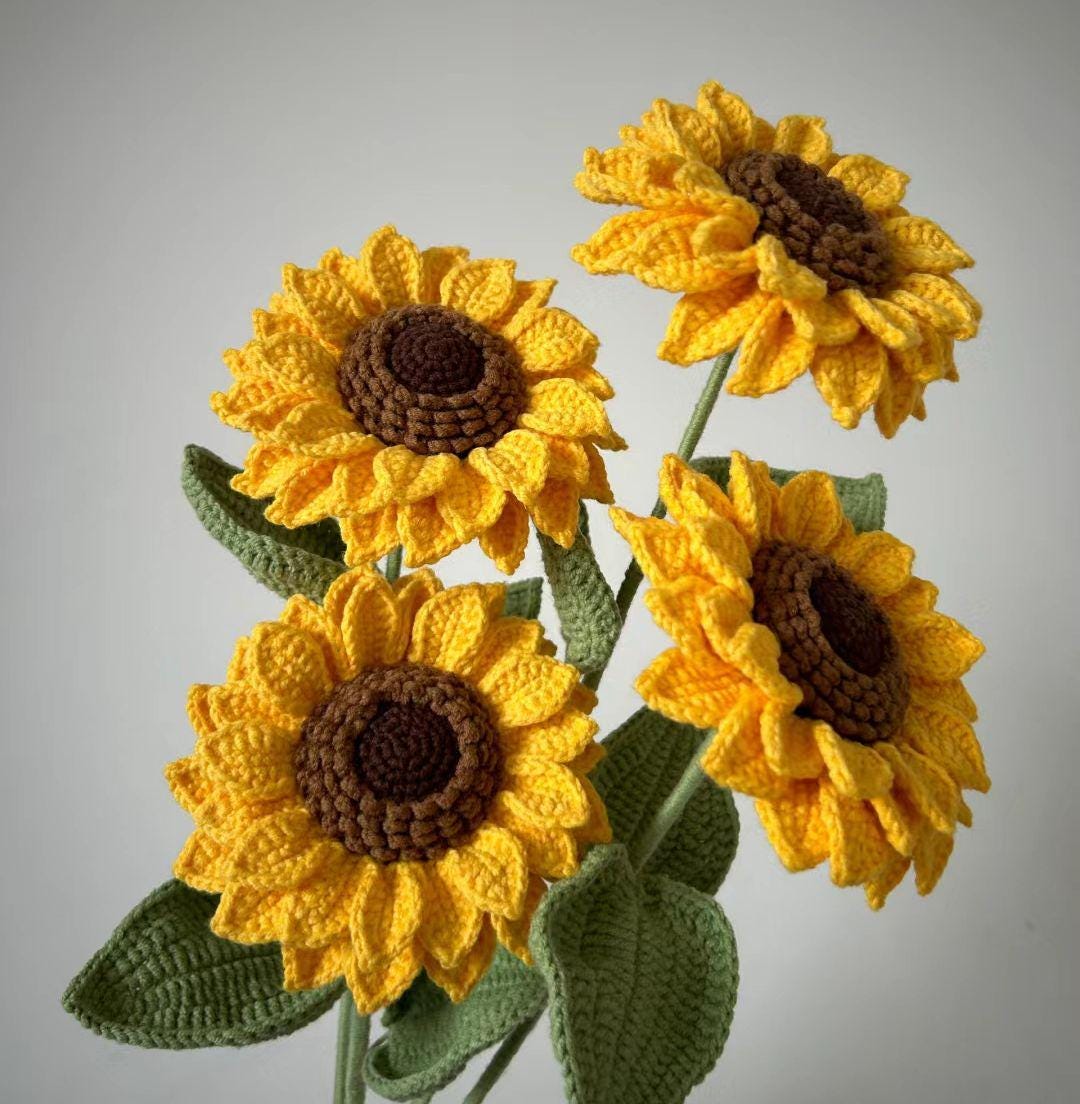 Super SUNFLOWER Bouquet Pattern. Flower Crochet PDF
