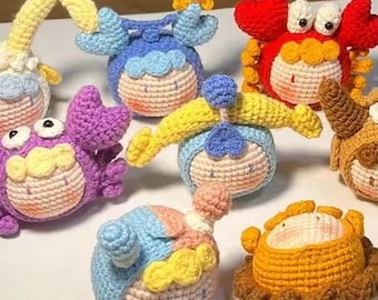 Bundle ZODIAC signs Amigurumis 12 EASY crochet pattern for BEGINNERS. Horoscope animals