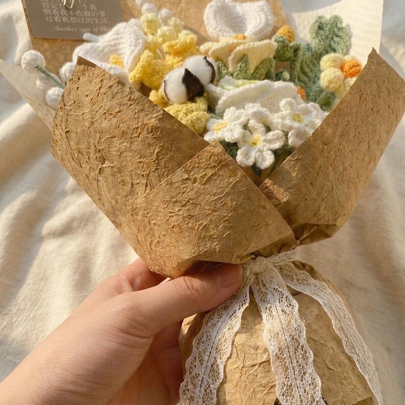 Bouquet de fleurs au crochet, motif P - Cadeau pour maman au crochet 11 en 1 Débutant intermédiaire - Instructions faciles, étape par étape, PDF imprimable image 3