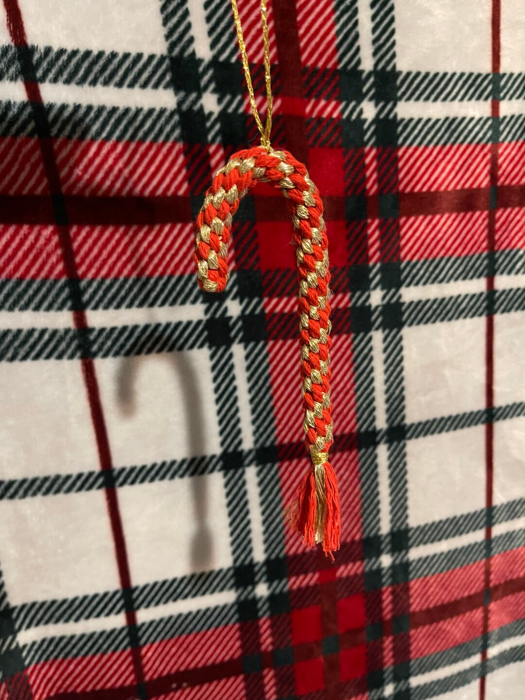 Red and Gold Candy Cane Set of 2 Etsy