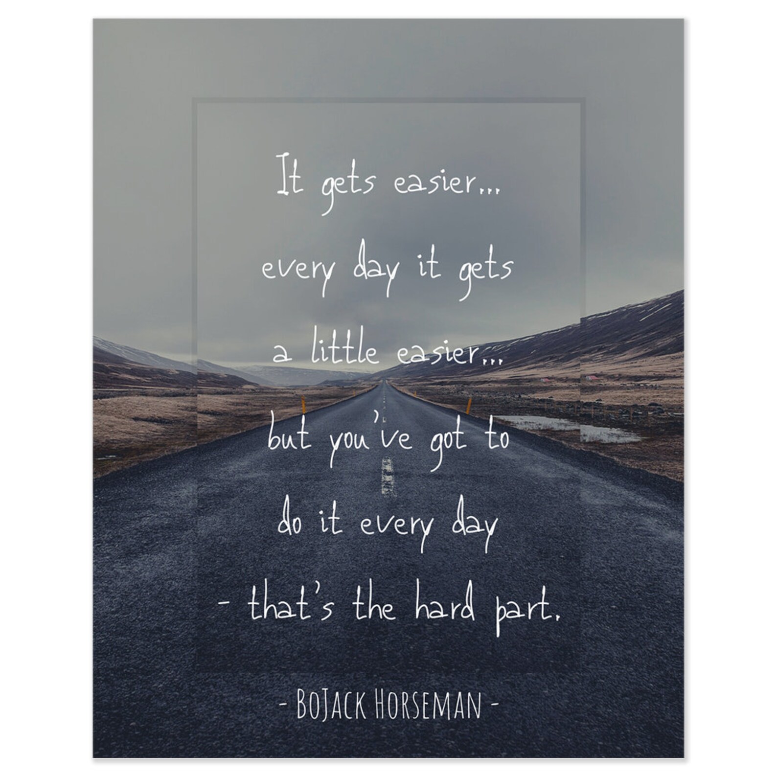 Bojack Horseman Quote it Gets Easier NOT | Etsy