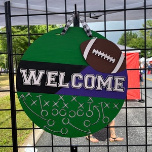Welcome football door sign