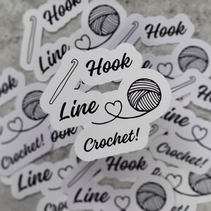 Hook, Line, Crochet sticker