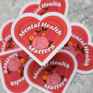 Mental Health Matters heart sticker